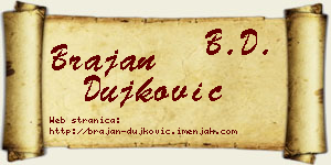 Brajan Dujković vizit kartica